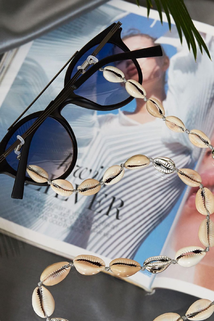 Glasses Cord Shell Beach Plata Conchas Imagen3
