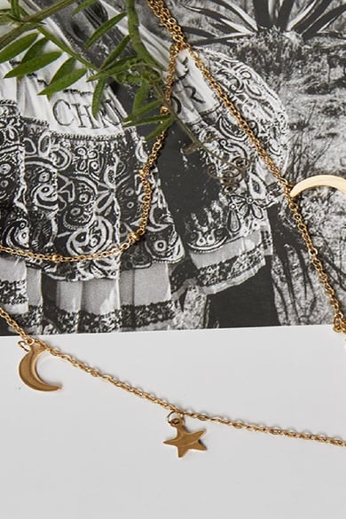 Necklace Beyond The Stars Gold Color Stainless Steel h5 Picture4