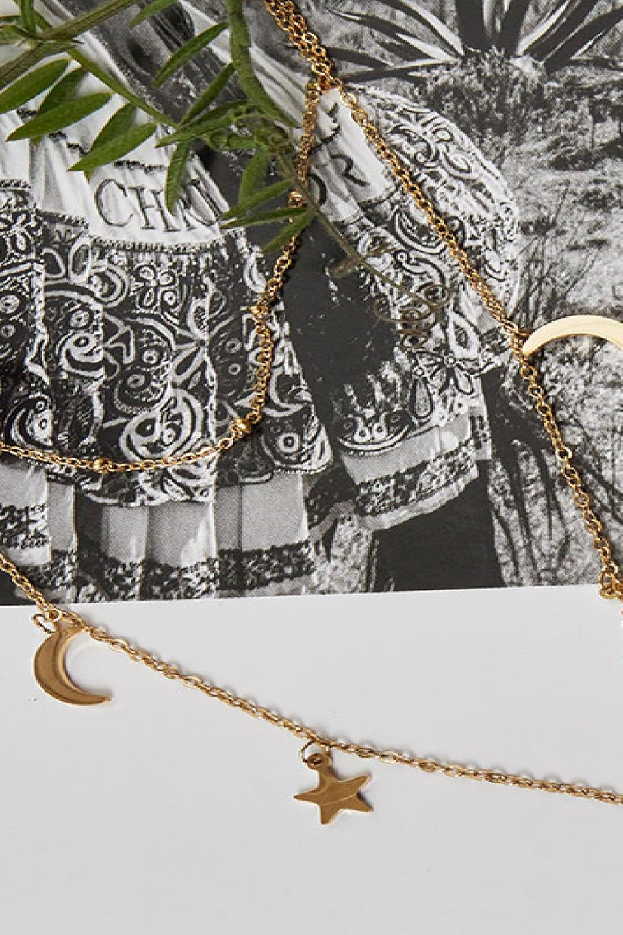 Necklace Beyond The Stars Gold Color Stainless Steel Picture4