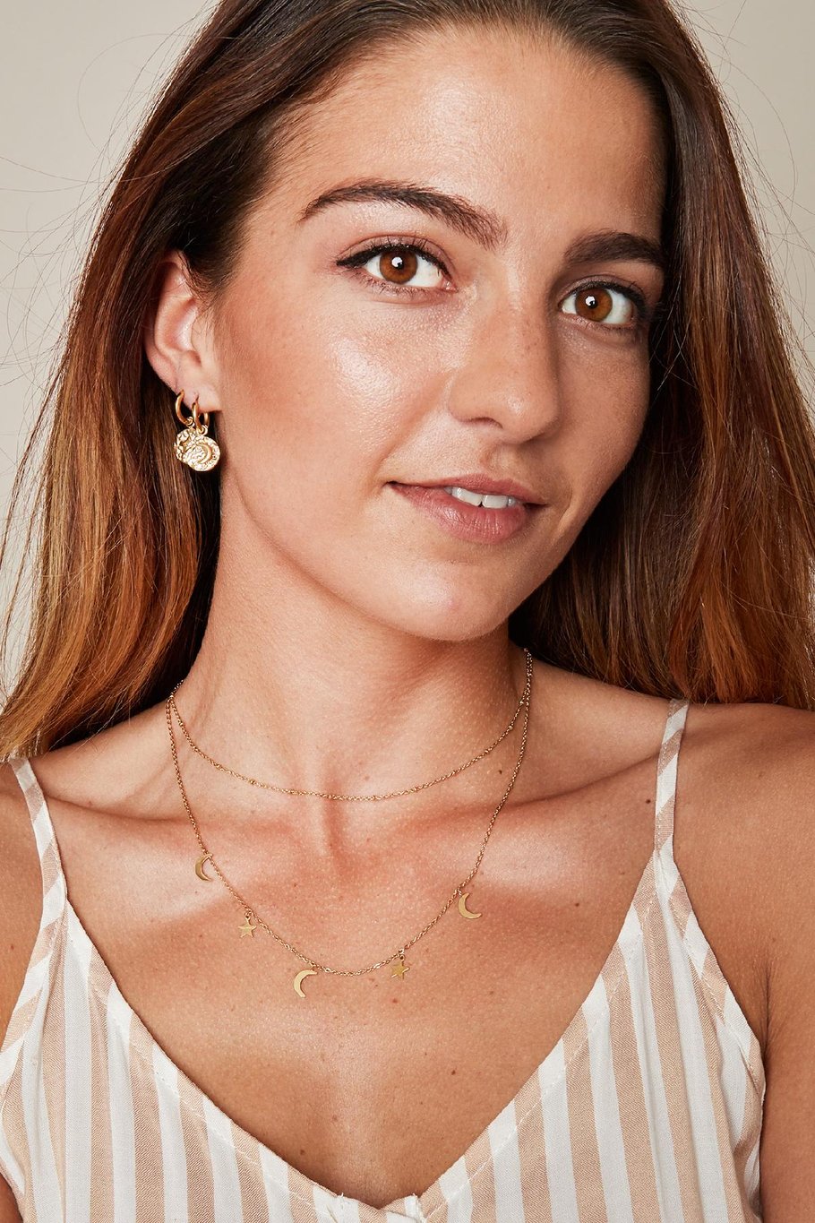 Necklace Beyond The Stars Gold Color Stainless Steel Picture7