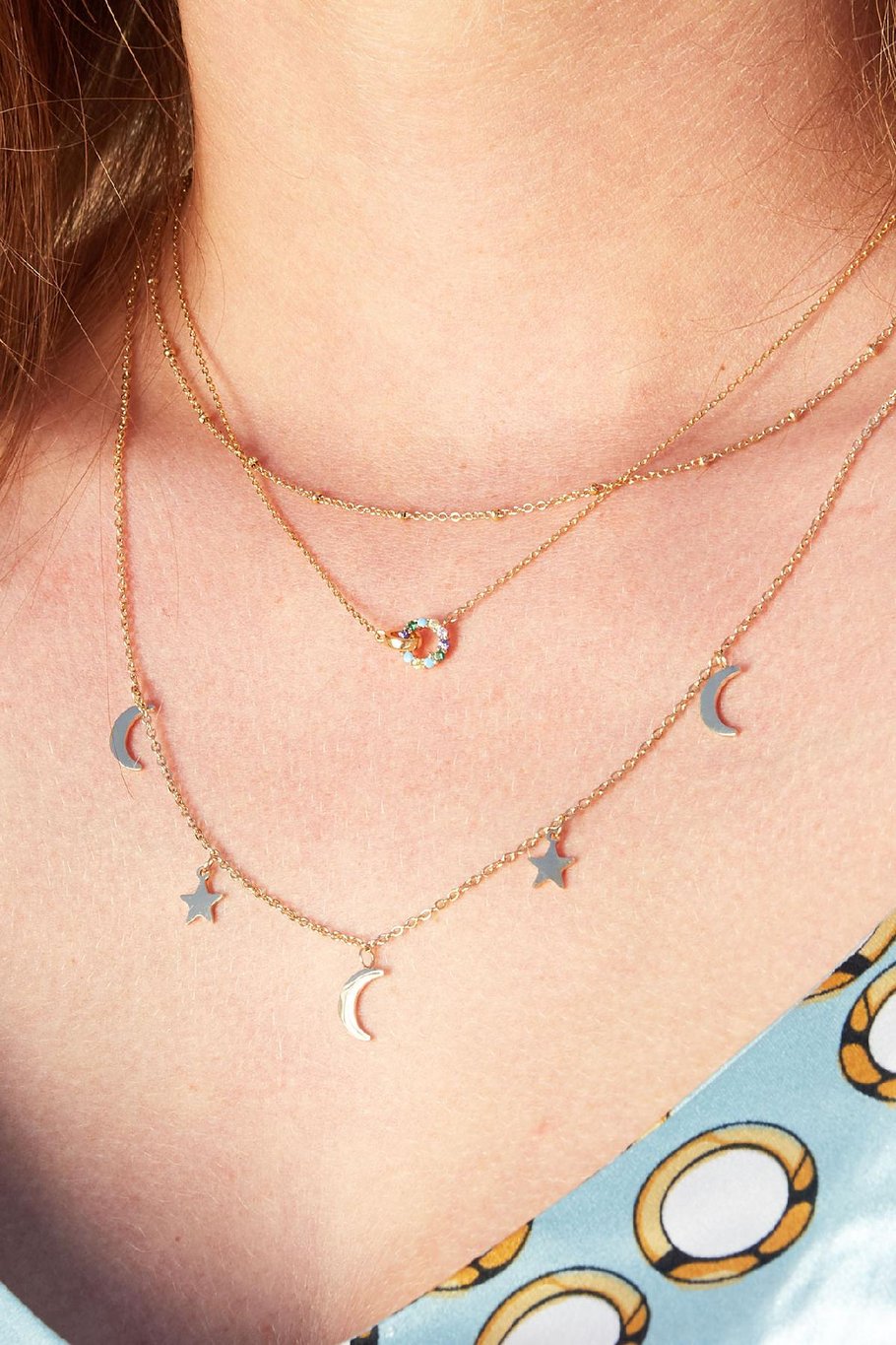 Necklace Beyond The Stars Gold Color Stainless Steel Picture2