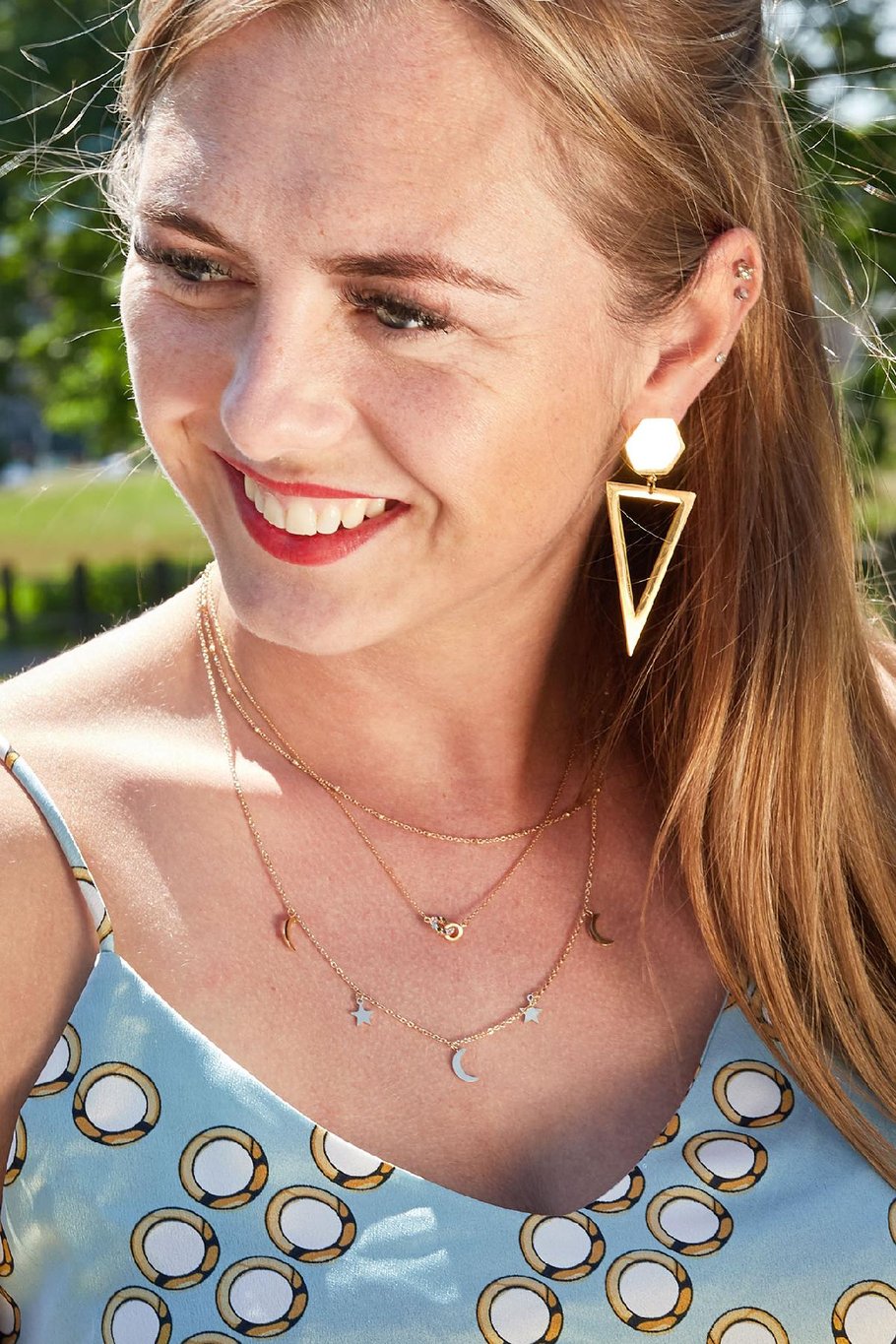 Necklace Beyond The Stars Gold Color Stainless Steel Picture3