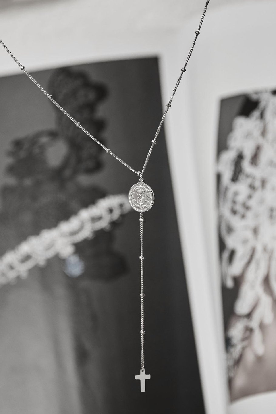 Ketting Religious Coin Zilver Stainless Steel Afbeelding4