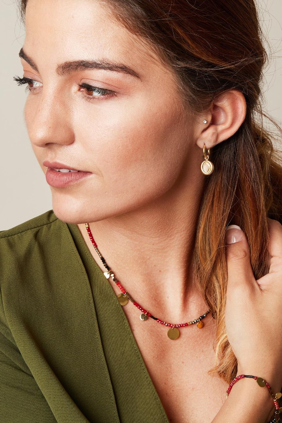 Collier Caribbean Sunset Rose Acier inoxydable Image3