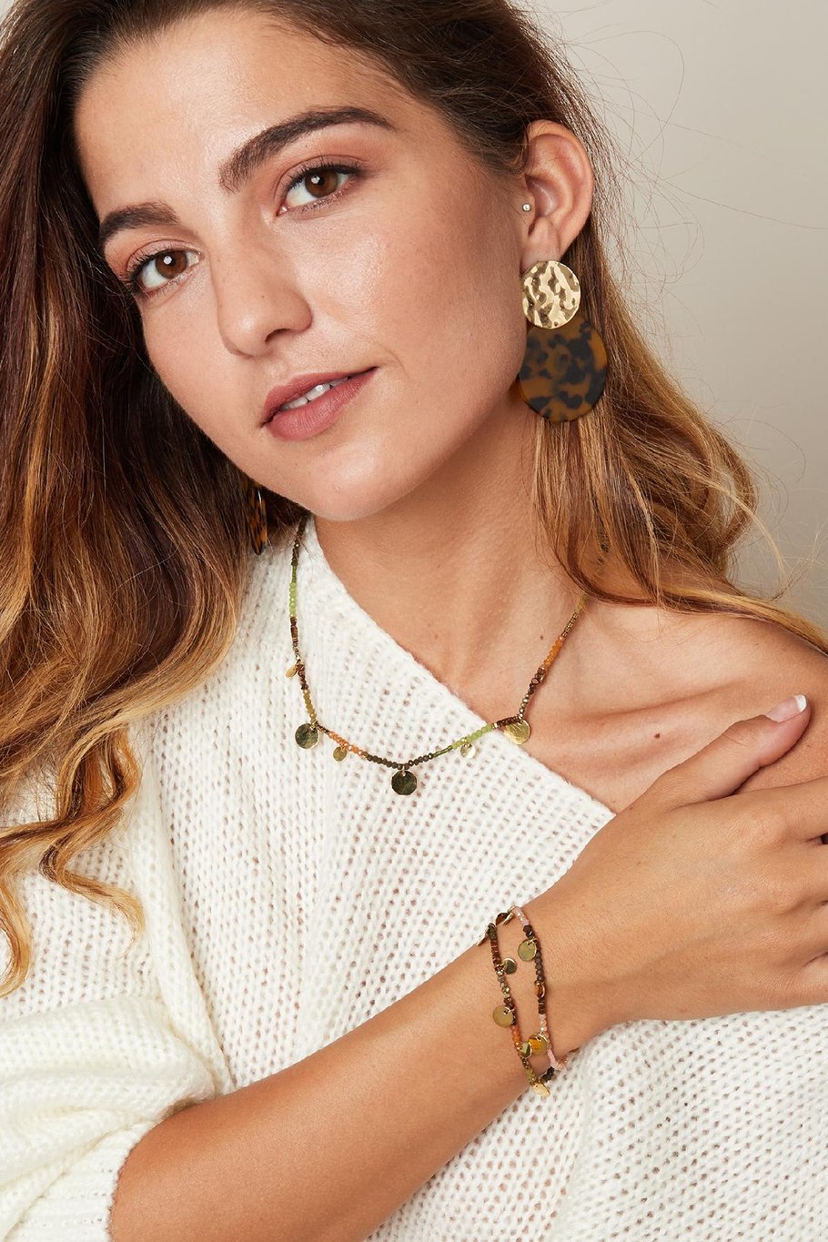 Collier Caribbean Sunset Rose Acier inoxydable Image4