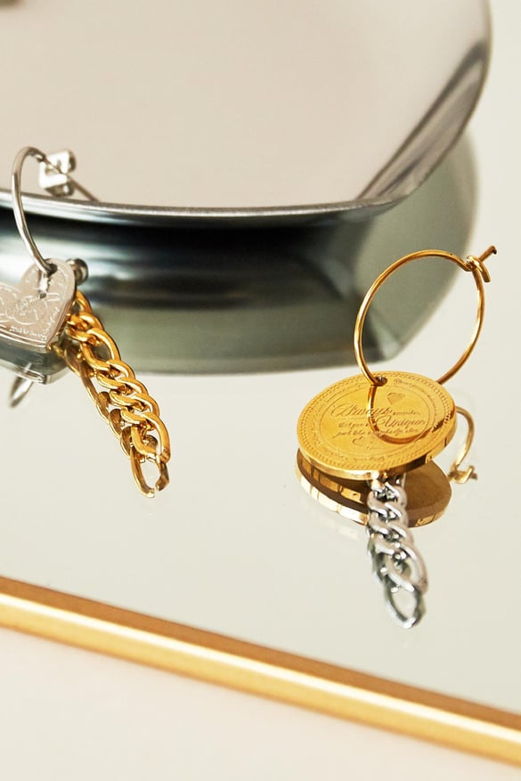Creazione della catena dell'orecchio 2 Silver Color Stainless Steel