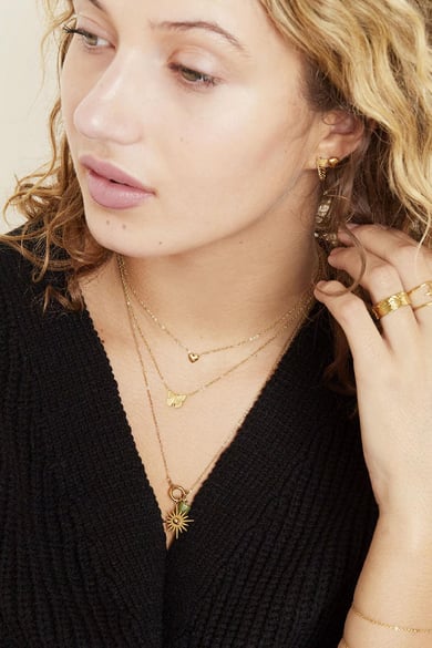 Necklace Butterfly Gold Color Stainless Steel h5 Picture2