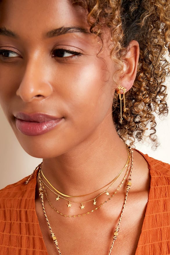 Multi-layered necklace Gold Color Stainless Steel 2