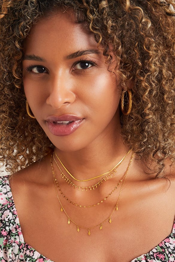 Multi-layered necklace Silver Color Stainless Steel