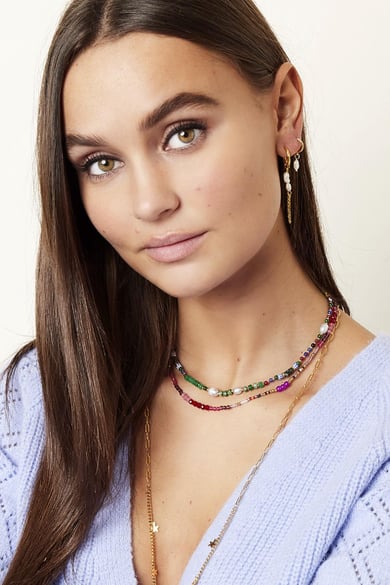 Necklace beads party Green Stainless Steel h5 Picture2