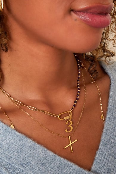 Stainless steel necklace stones and a chain Green h5 Picture3