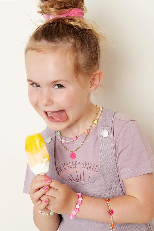 Kids - love pearls necklace - Mother-Daughter collection Multi Stainless Steel