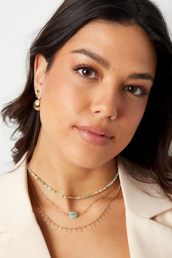Collana con dettagli - Collezione pietre naturali Orange &amp; Gold Stone 2