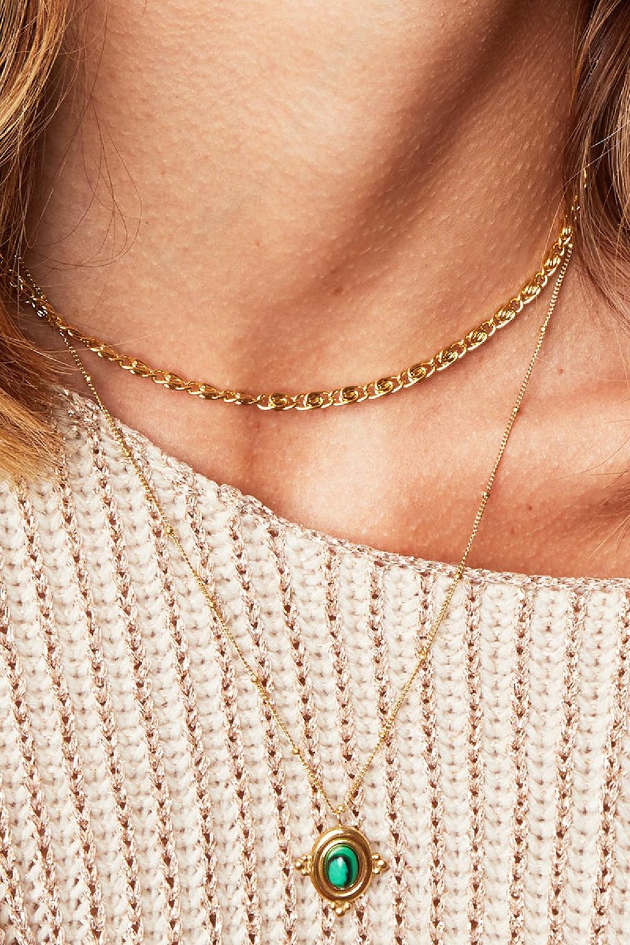 Collier Old Times Couleur or Acier inoxydable Image2