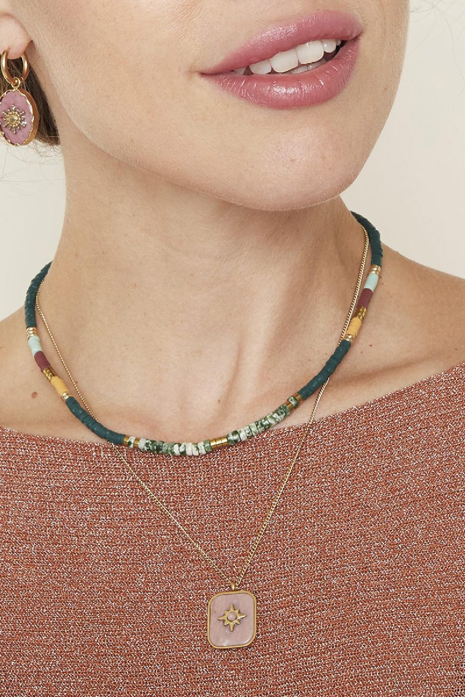 Collier Steel Star Rouge Acier inoxydable Image4