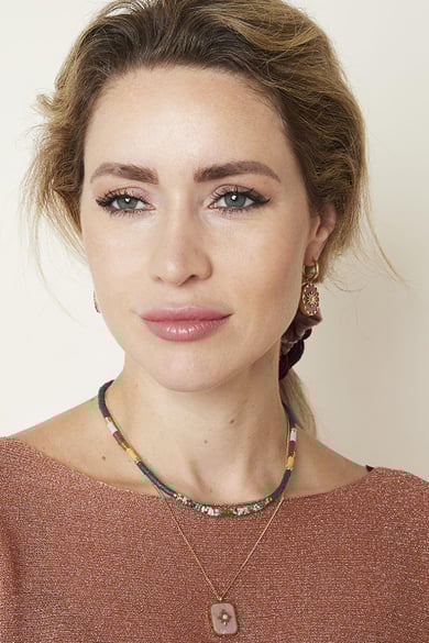 Necklace Cheer Up Your Day Wijnrood Rubber h5 Afbeelding5