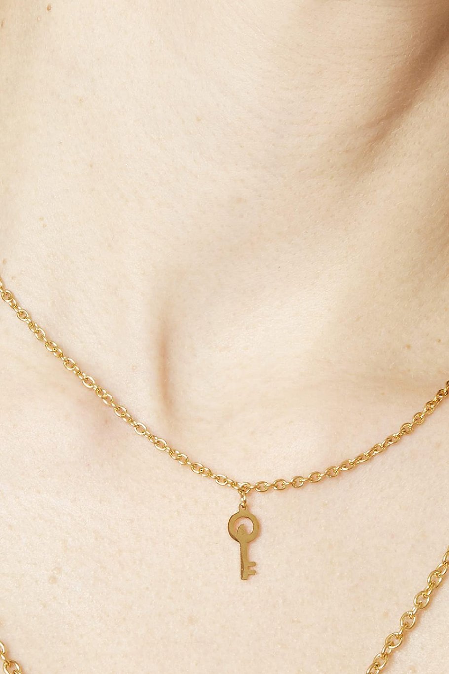 Ketting Special Key Goud kleur Stainless Steel Afbeelding3