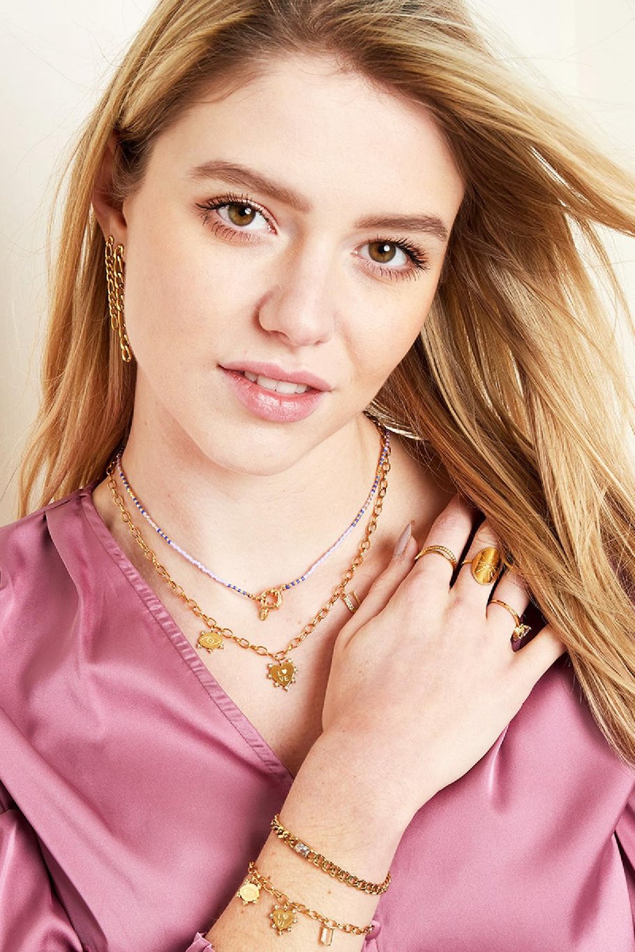 Collar Eye-Love-You Chunky Plata Acero inoxidable Imagen3