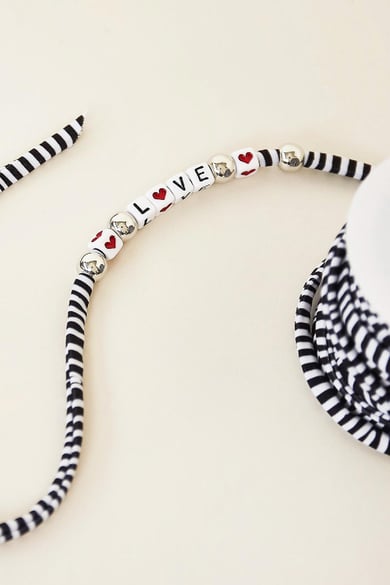 Elastische band DIY Zebra - 6MM Schwarz Polyester h5 Bild2