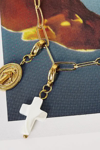 DIY Clasp Charm Cross Silber Edelstahl h5 Bild2
