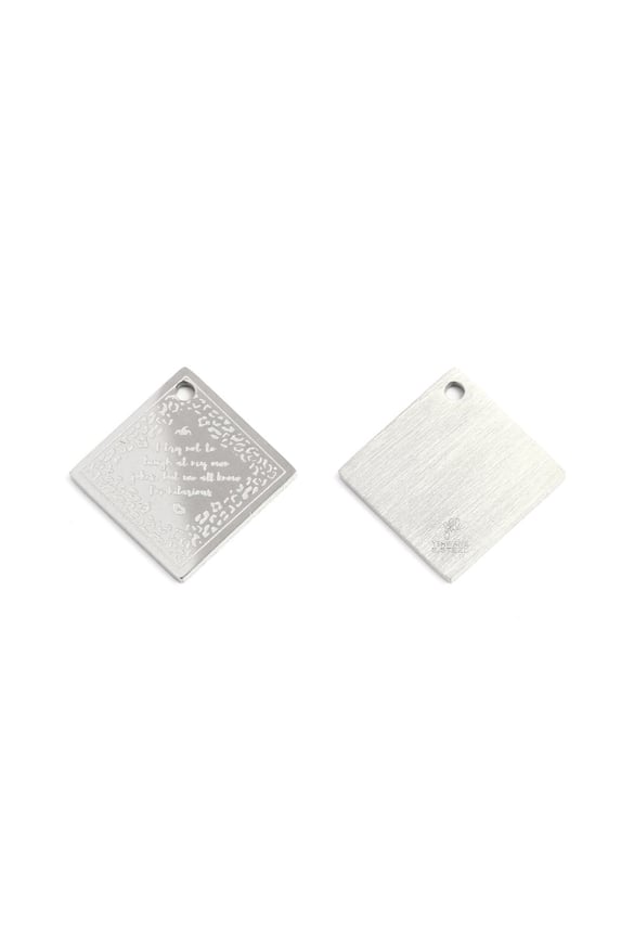 Charm Quote Silver Color Stainless Steel 2