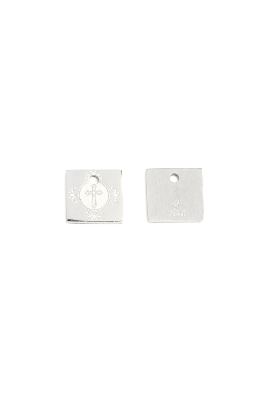 Charm Cross Silver Color Stainless Steel 