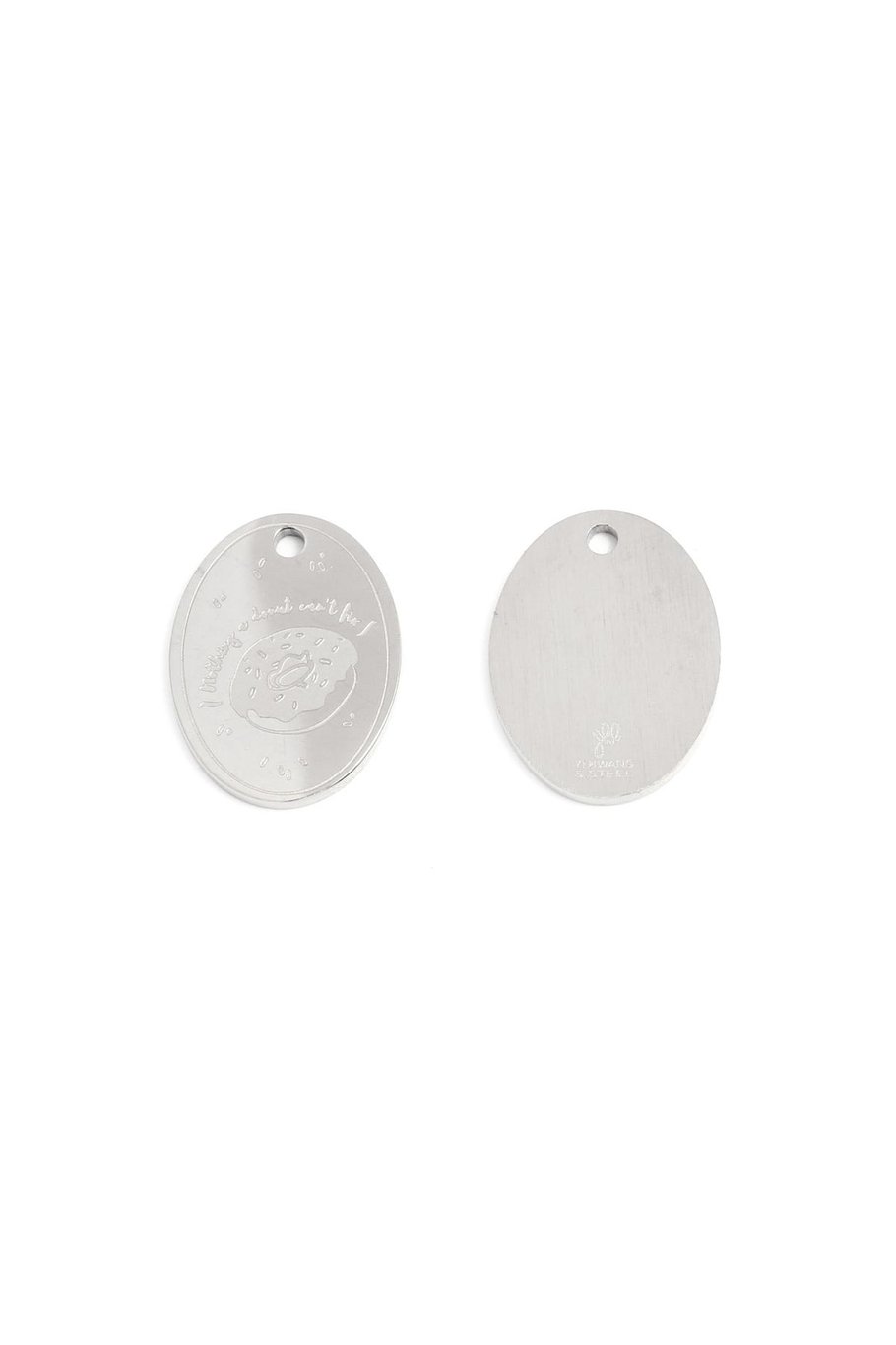 Charm Donut Silver Color Stainless Steel 