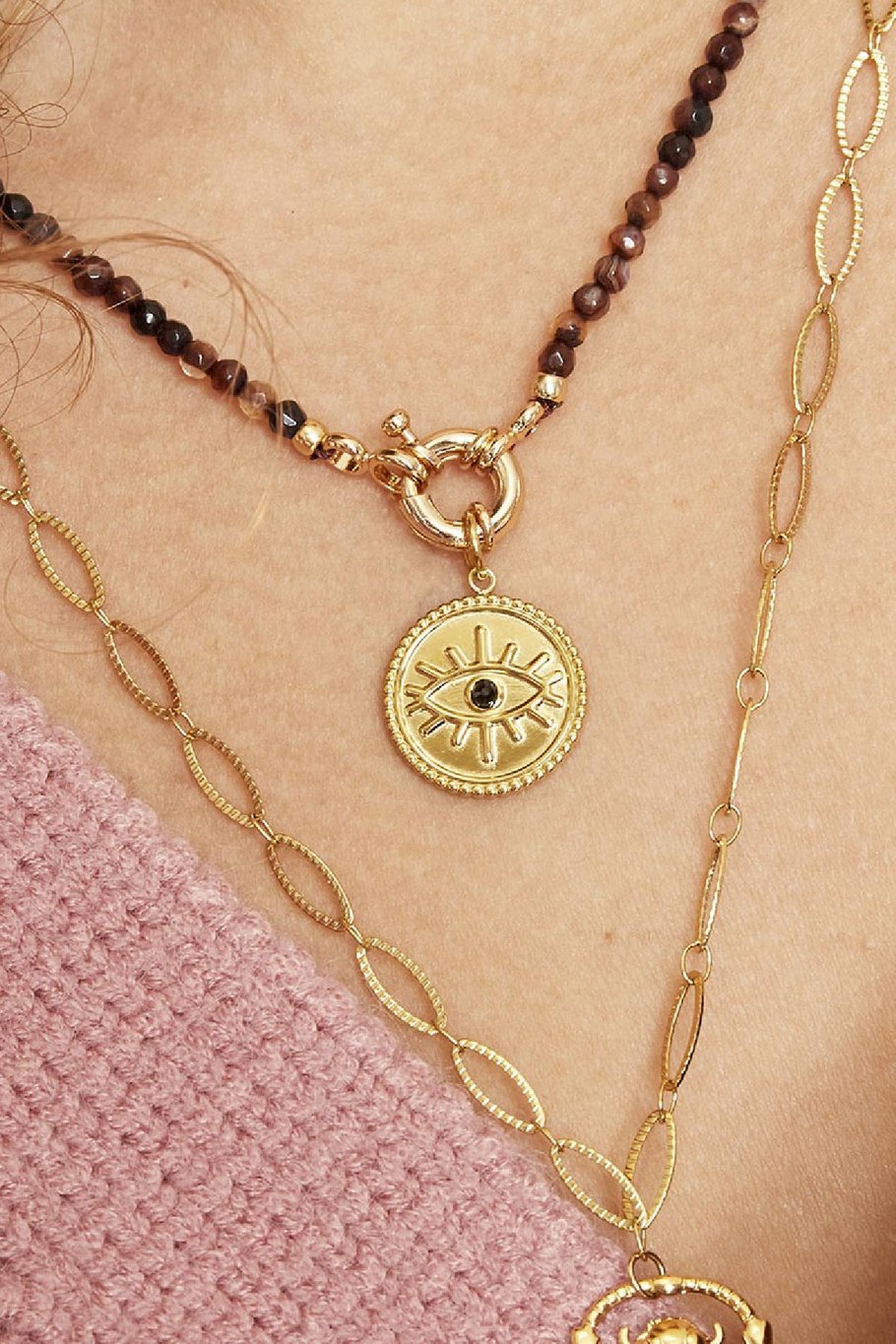 DIY Charm The Eye Goldfarbe Edelstahl Bild2