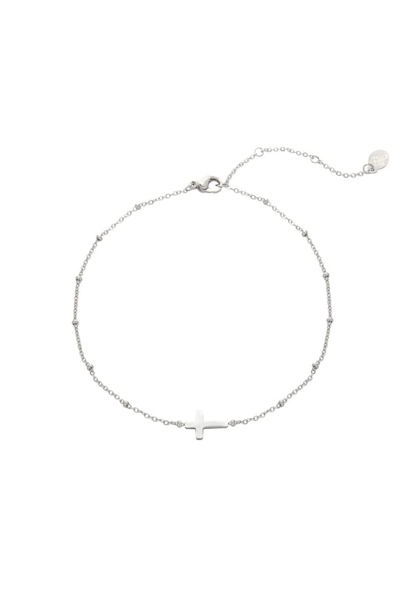 Cavigliera Classica Croce Silver Color Stainless Steel