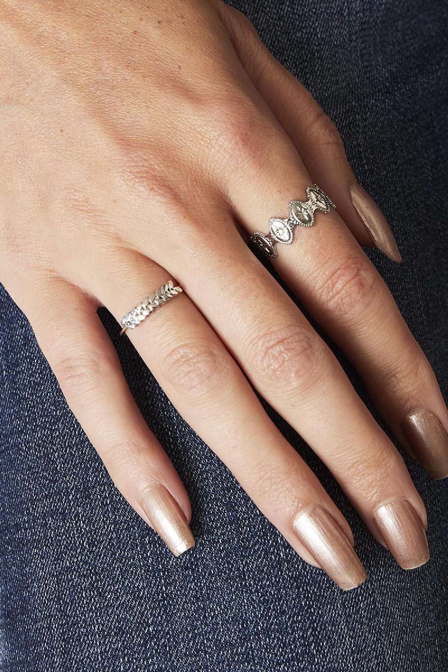 Ring Feather Row Color dorado Cobre One size Imagen2