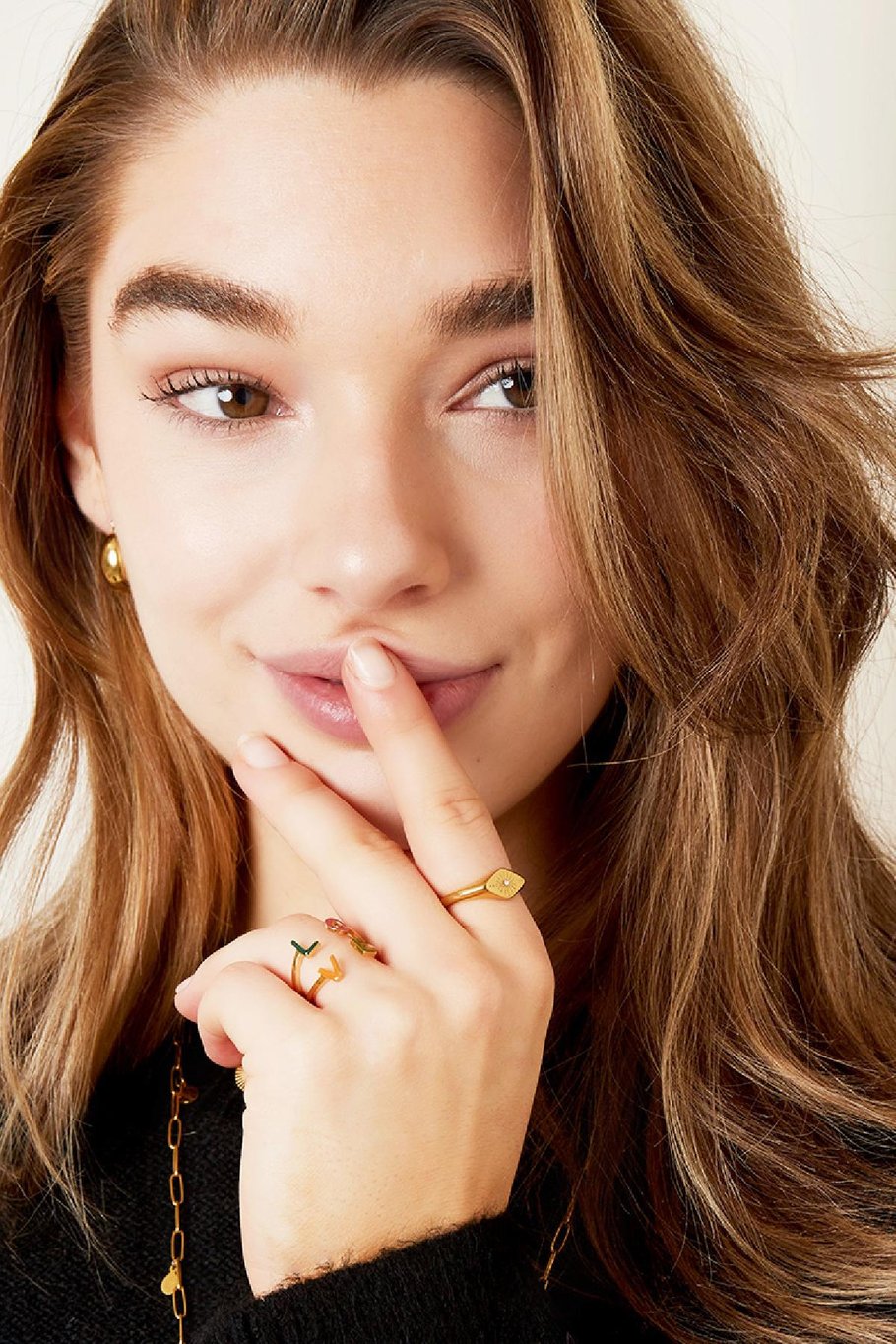 Anillo Evil Eye Color dorado Acero inoxidable 16 Imagen3