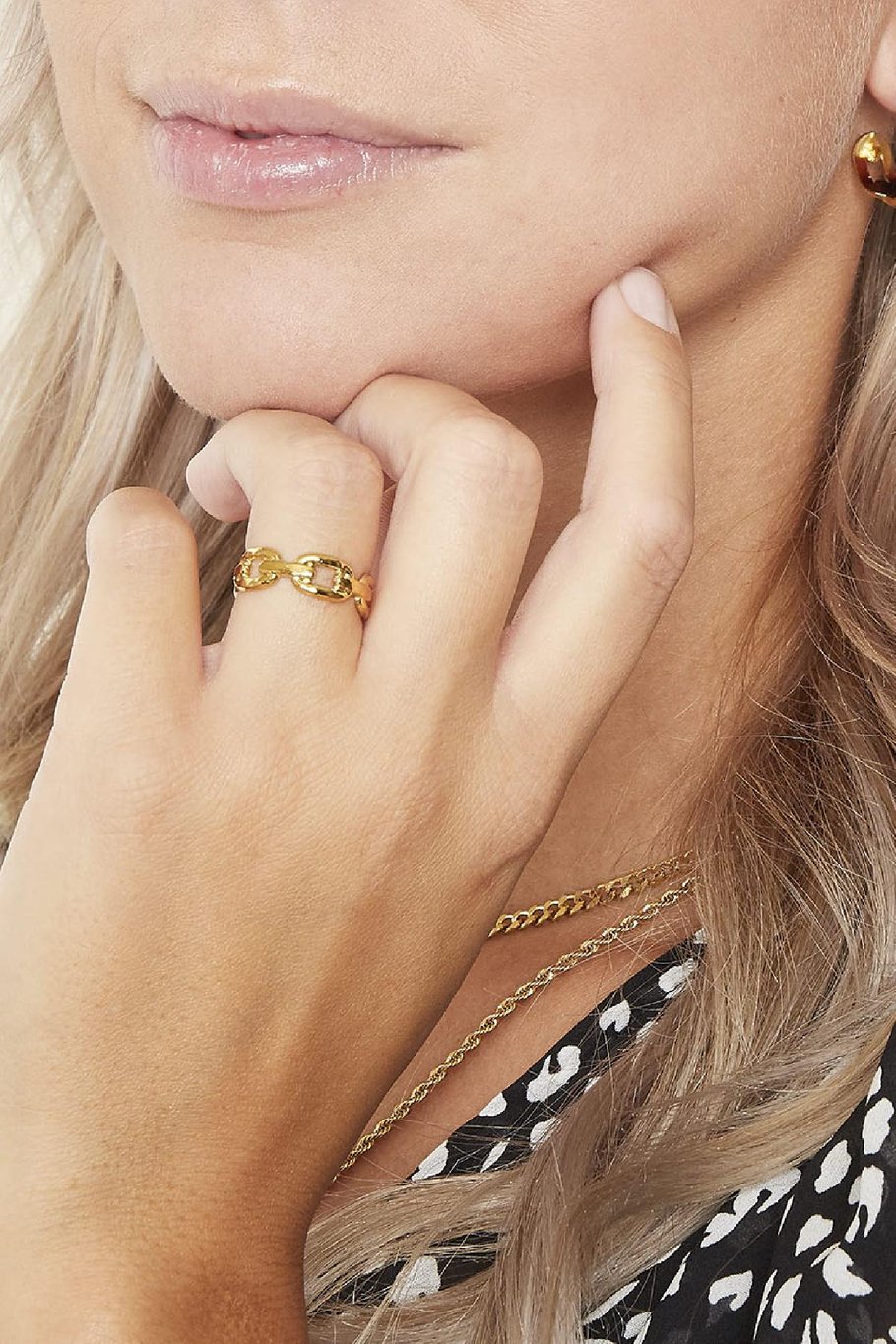 Bague Oval Chain Argenté Acier inoxydable One size Image3