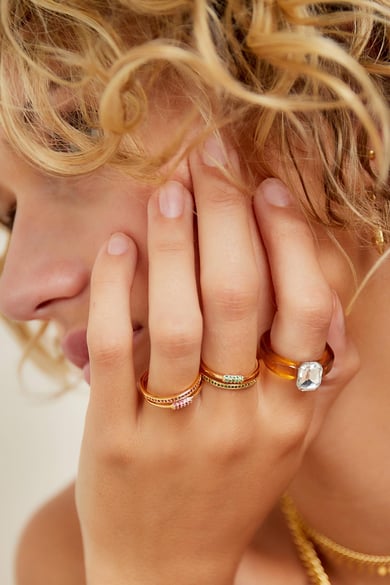 Anneau Bling Line Vert Cuivré One size h5 Image2