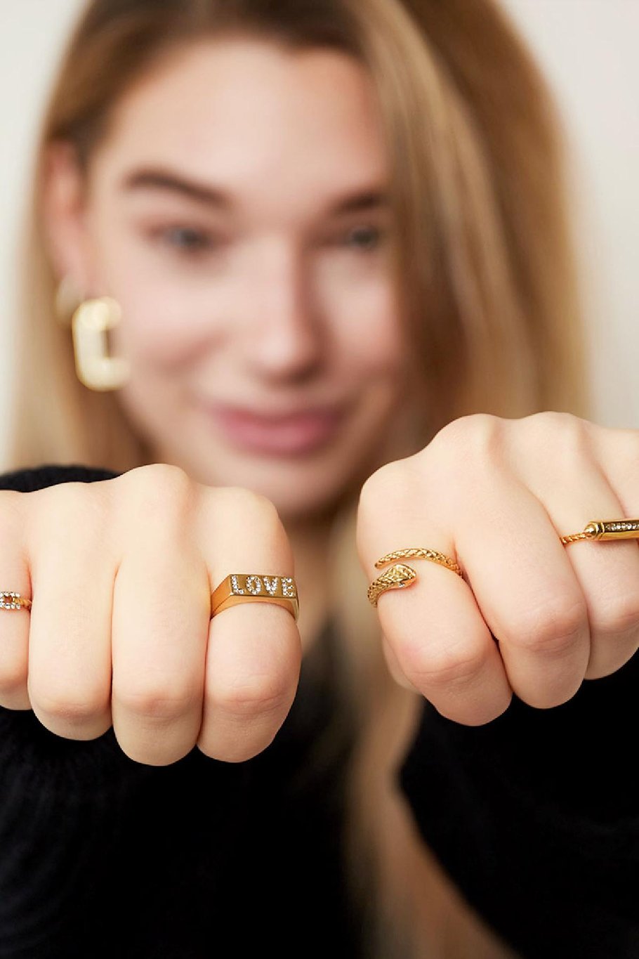 Stainless steel ring snake with zircon stone Silver Color One size Picture2