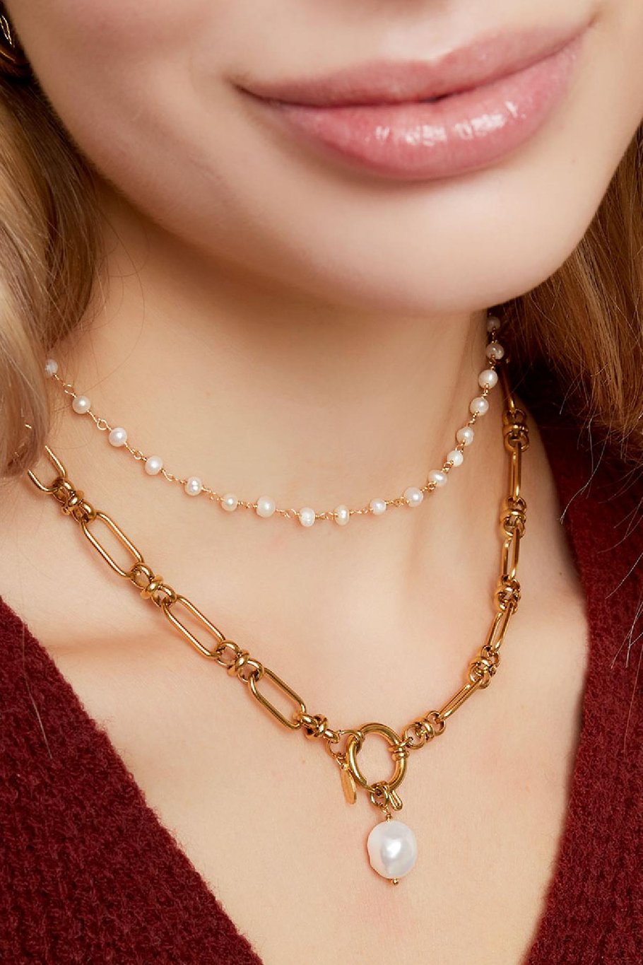 DIY charm pearl Gold Color Pearls Picture2