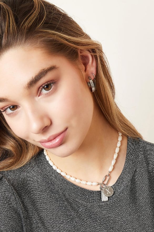 Kreis Charm Initiale A Silber Edelstahl