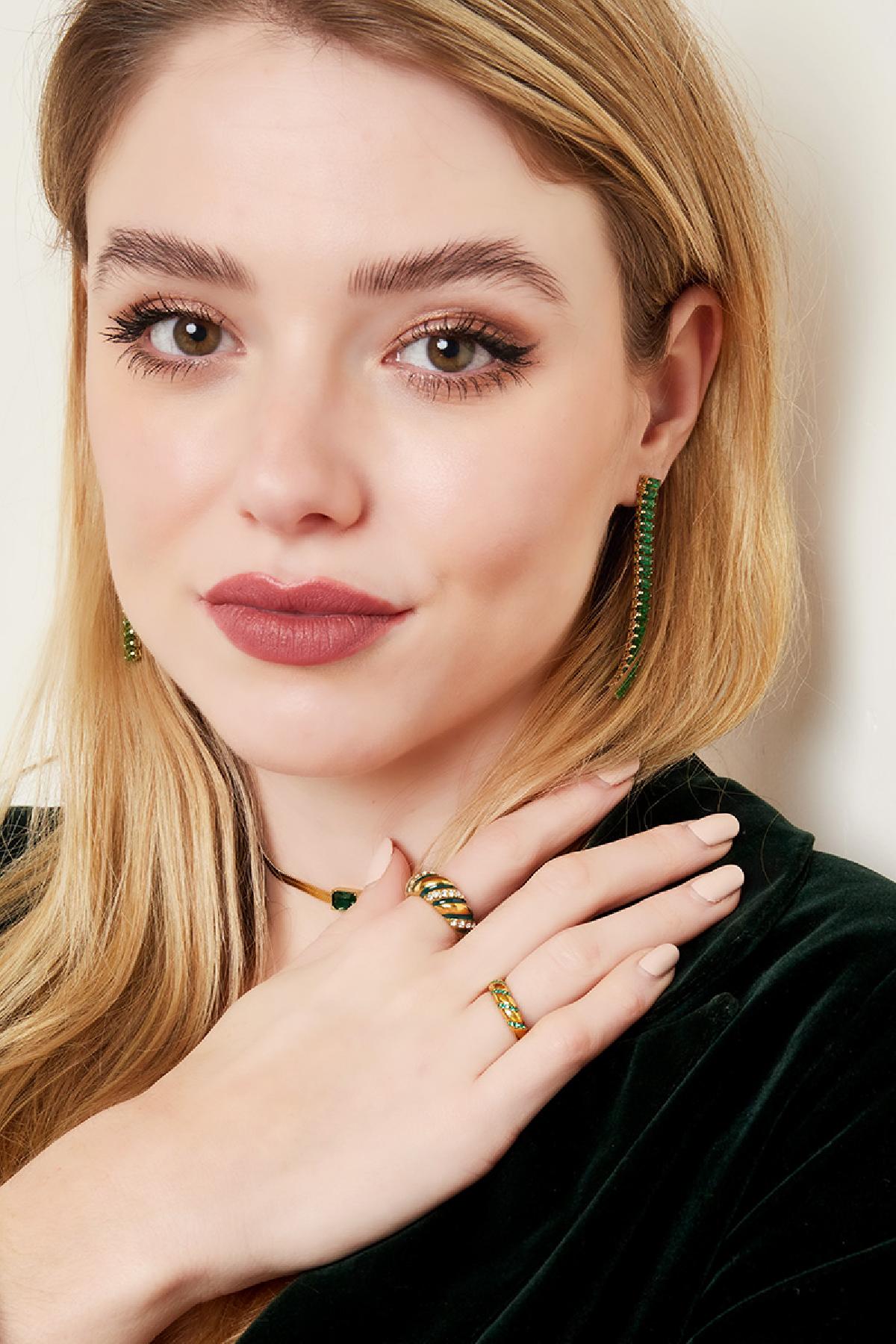 Ring zircon swirl Silver Color Stainless Steel 16 h5Picture4