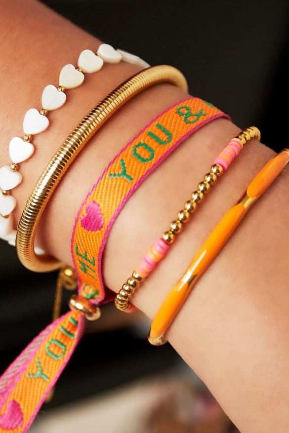Verschlussperle für Stoffarmband Goldfarbe Kupfer