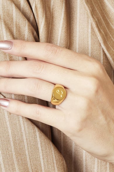 Ring Initial Z Signet Ring #16 Couleur or Acier inoxydable h5 Image2