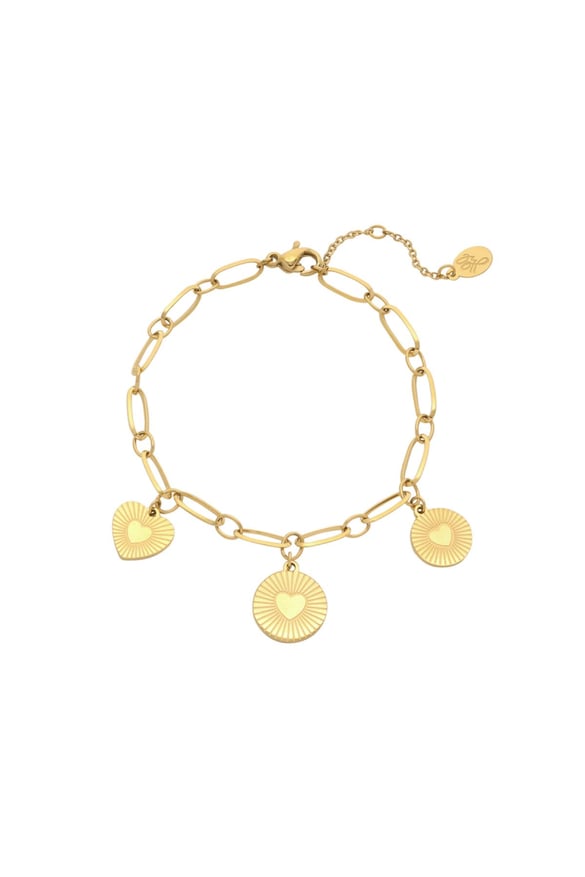 Bracciale bloccato nell'amore Gold Stainless Steel