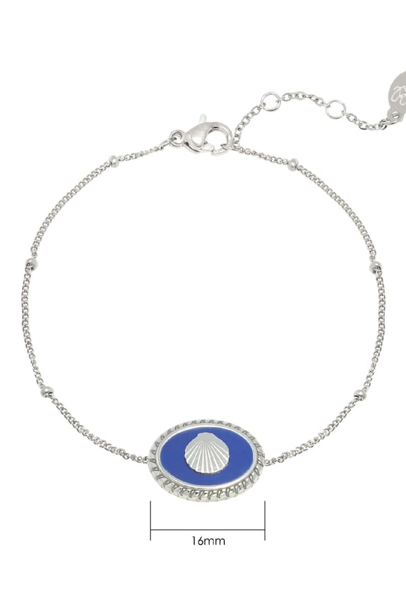 Armband Charming Shell Blau Edelstahl