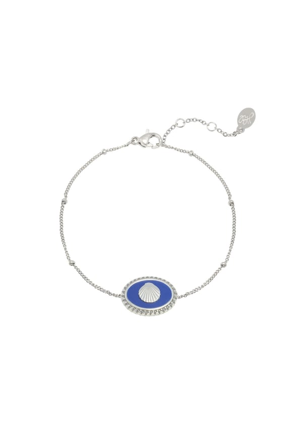 Armband Charming Shell Blau Edelstahl 2