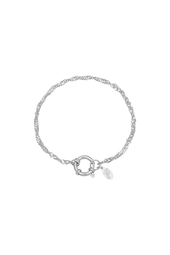 Bracelet Chain Dee Silver Color Stainless Steel