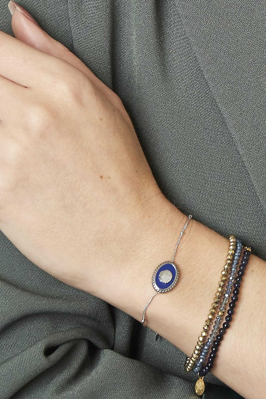 Bracelet Charming Shell Blue Stainless Steel Picture3