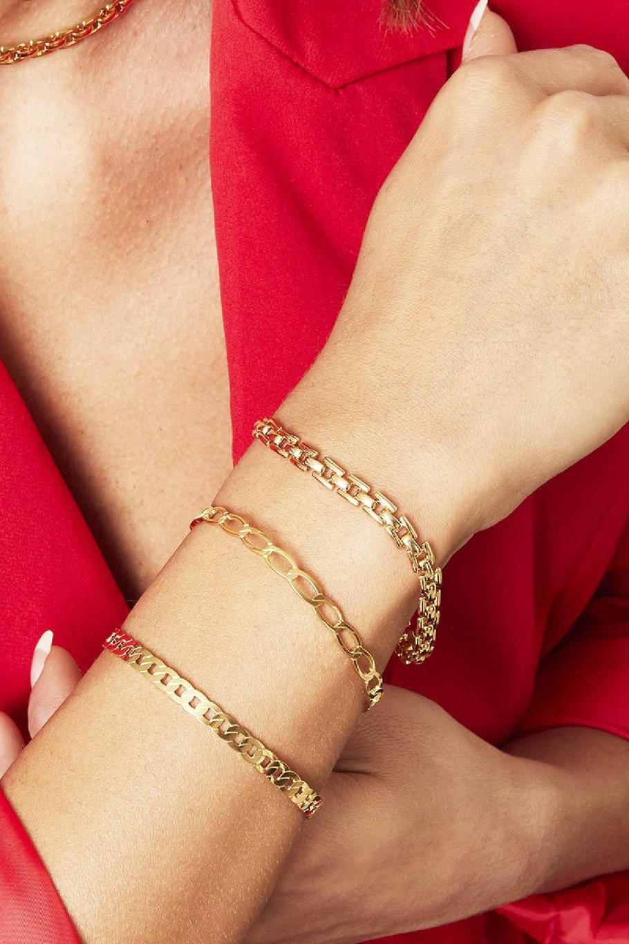 Bracelet Chained Gold Color Stainless Steel One size Picture2