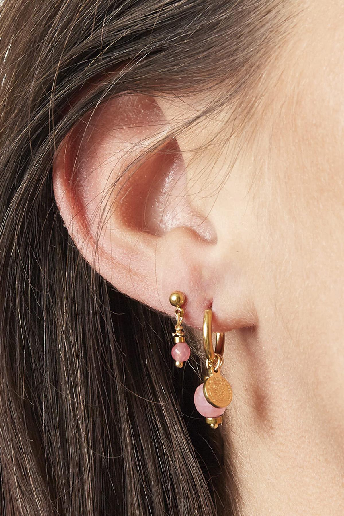 Earrings Disco Ball Black Stainless Steel