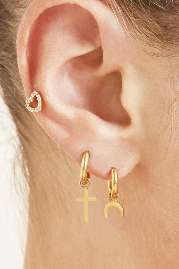 Earrings Faith Silver Color Stainless Steel 2