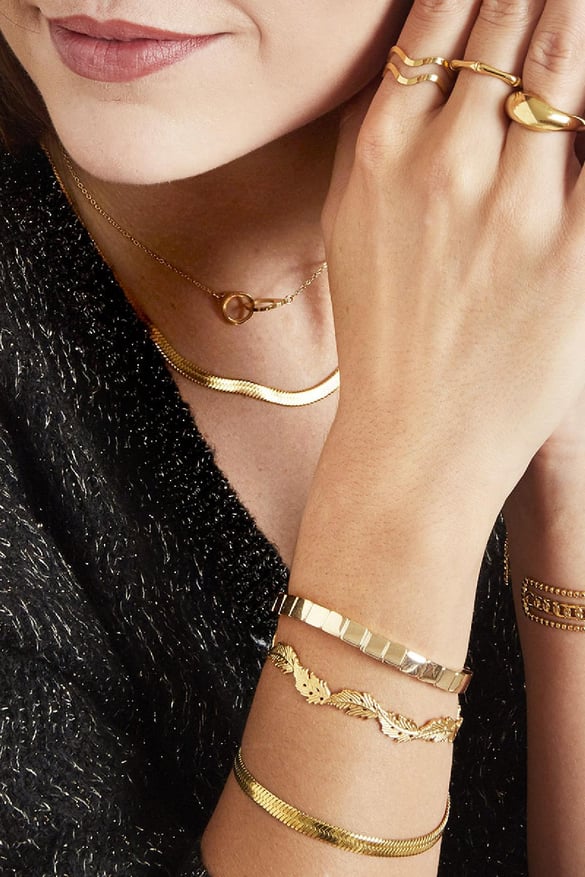 Bilezik Geri Çekilme Gold Stainless Steel 2