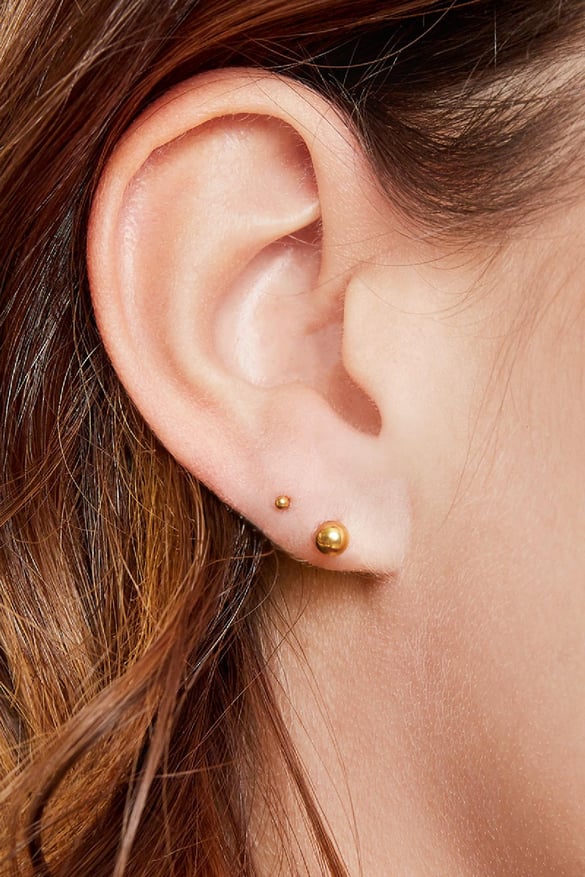 Earrings Tiny Dot Gold Color Stainless Steel 2