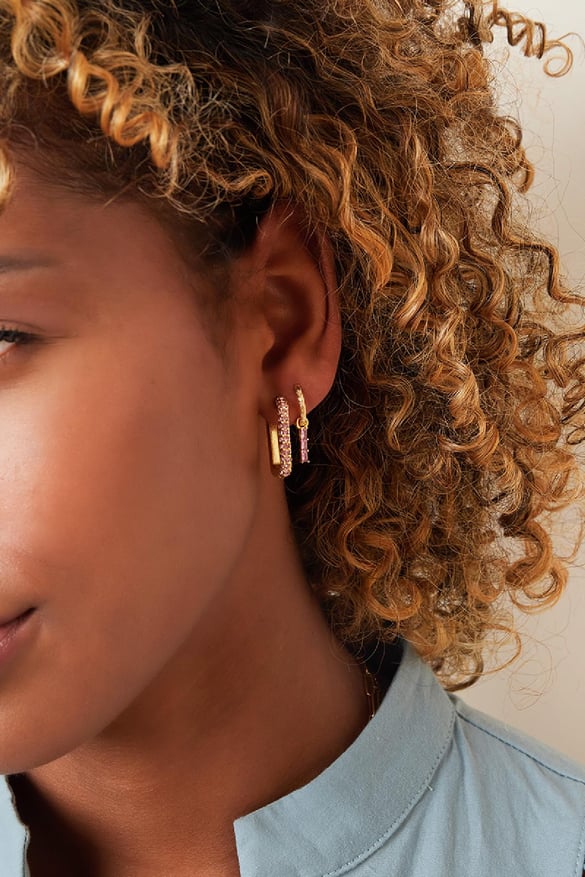 Dangling earring Purple Copper